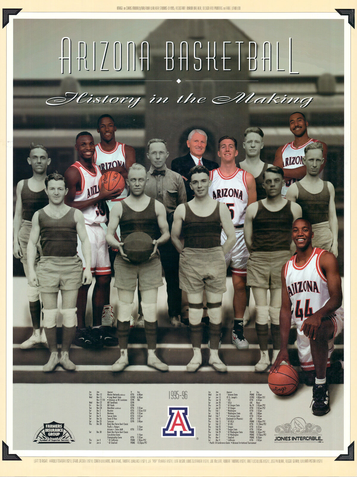 Arizona basketball poster 1995-96